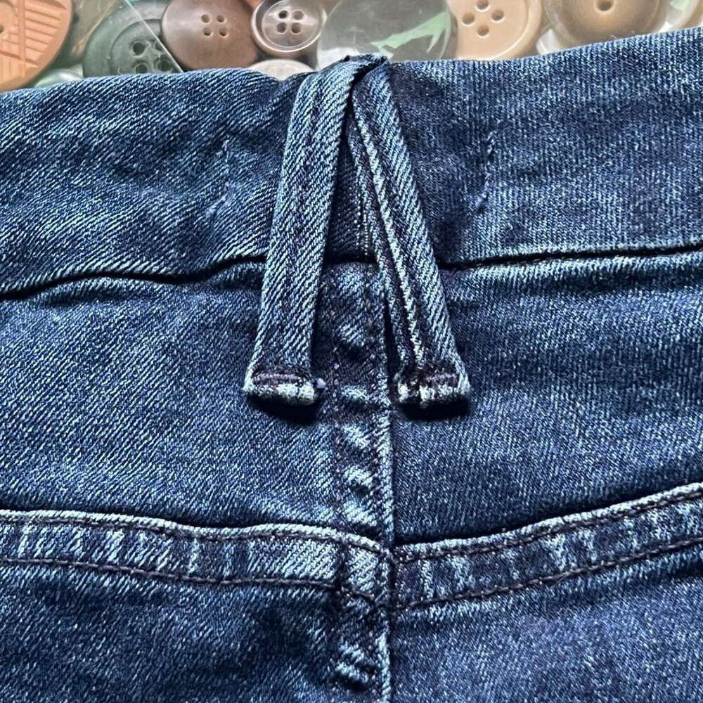 Good American Skinny Jeans Size 4/27 Good Legs Raw Hem Denim Blue Organic Cotton - Picture 11 of 12